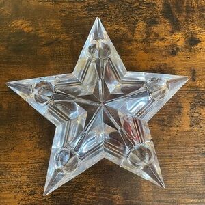 Clear Glass Star Candle holder